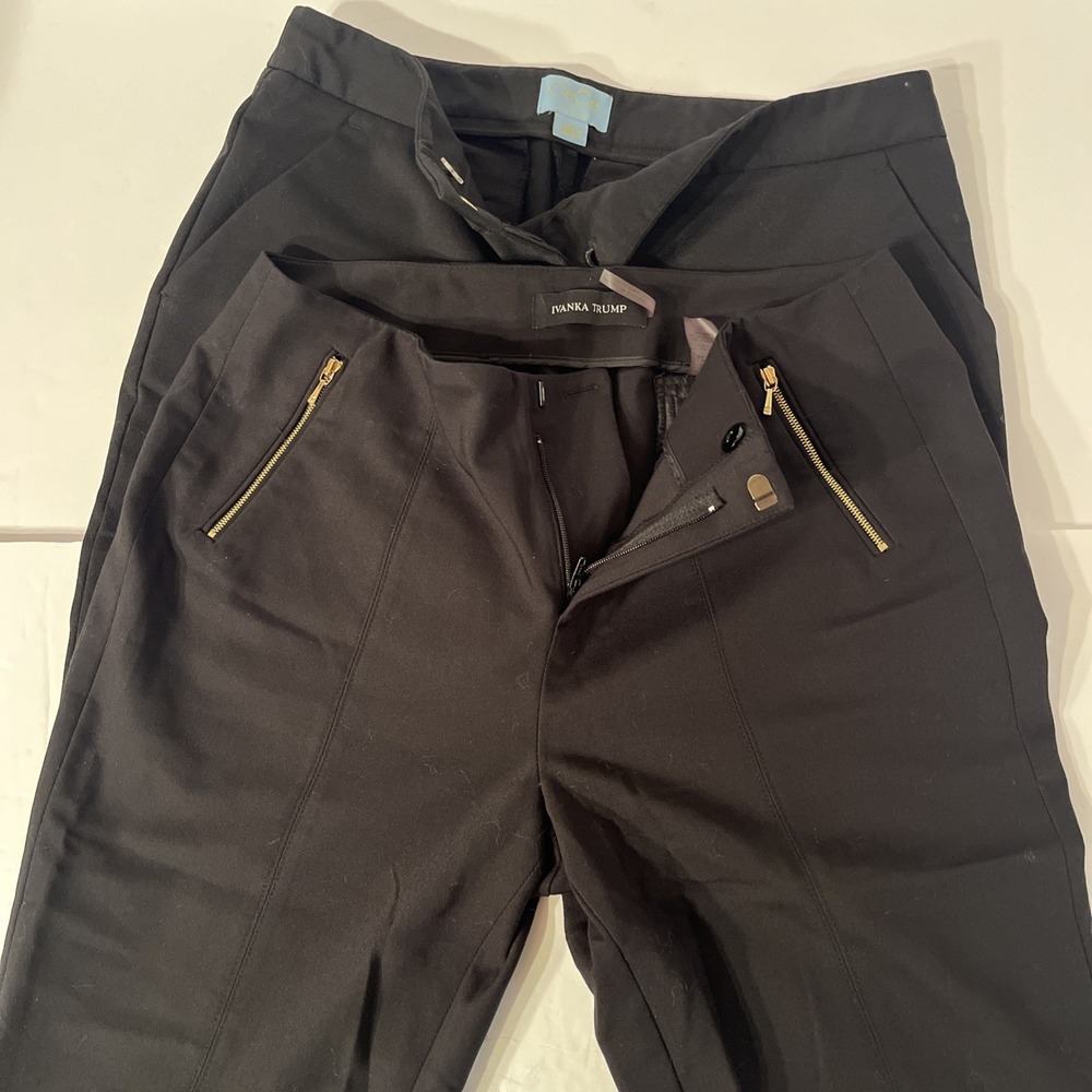 Lot Of 2 Women’s Black Work Pants Suit Pants Ivanka Trump & Cece Size 4 Black